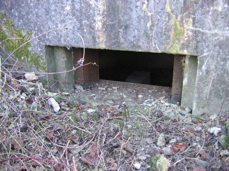 Ligne Maginot - EICHELFELD 1 - (Blockhaus pour arme infanterie) - Le créneau du nouveau inférieur qui flanquait le fossé de la voie ferrée - Les Gardiens du Rhin