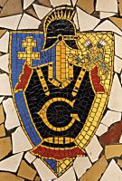 Ligne Maginot - SOETRICH - A11 - (Ouvrage d'artillerie) - Usine
Mosaïque du 2° RG
Cette mosaïque était incrustée dans le sol de l'usine électrique. Elle a été récupérée et remise à l'ATG de Thionville dans les années 1990