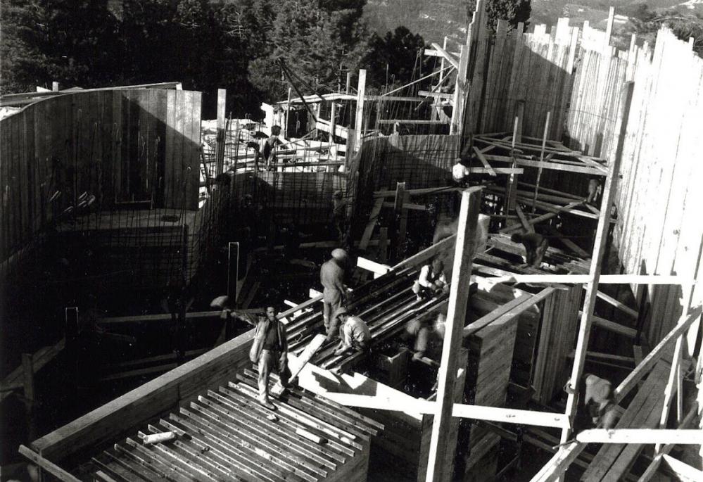Ligne Maginot - ROQUEBRUNE - CORNILLAT - (Ouvrage d'artillerie) - Construction du bloc 3
Mise en place des coffrages et des ferraillages - Inconnu