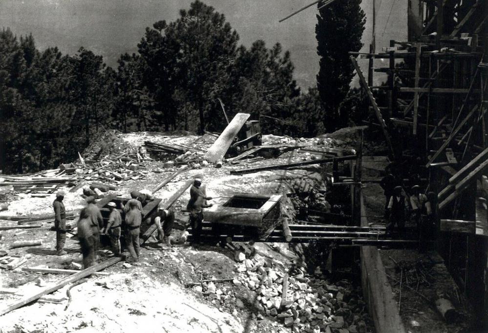 Ligne Maginot - ROQUEBRUNE - CORNILLAT - (Ouvrage d'artillerie) - Construction du bloc 3
Acheminement des embrasures des mortiers de 75 - Inconnu