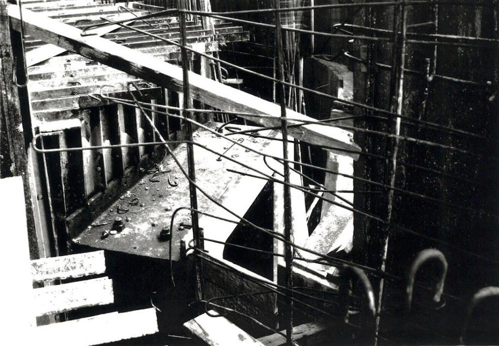 Ligne Maginot - ROQUEBRUNE - CORNILLAT - (Ouvrage d'artillerie) - Construction du bloc 3
Les piéces d'embrasures sont en place - Inconnu