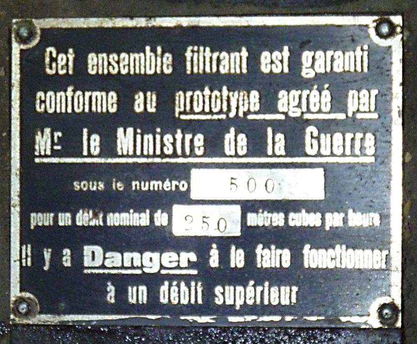 Ligne Maginot - NANCY- LAXOU - CENTRAL PROTéGé - (Central téléphonique isolé) - Plaque de conformité des filtres - Pascal LAMBERT