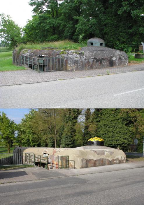 Ligne Maginot - ANCIENNE REDOUTE - (Abri) - Vue avant et après - Les Gardiens du Rhin