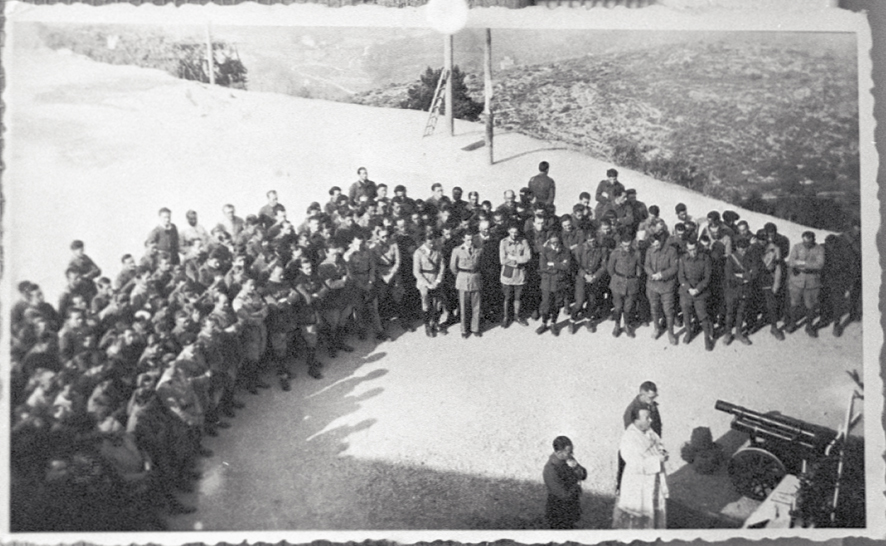Ligne Maginot - MONTE GROSSO (MG) - E02 - (Ouvrage d'artillerie) - Office religieux célébré par Mgr Rémond devant l'entrée du Monte Grosso en 1939 - Inconnu