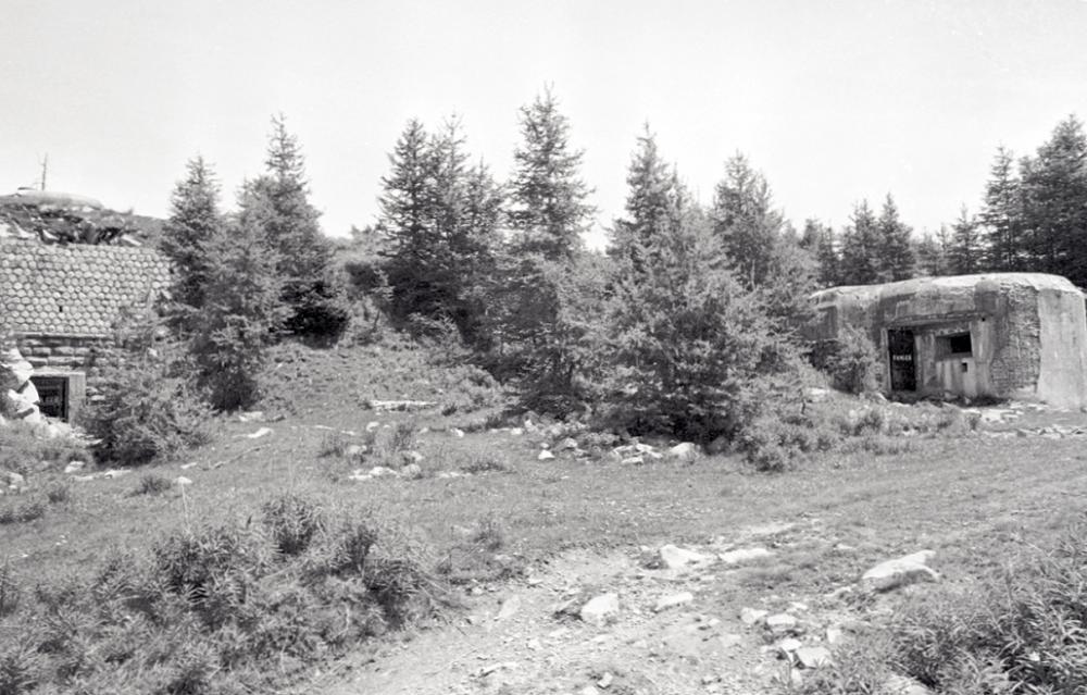 Ligne Maginot - COL DU FORT (F) - (Ouvrage d'infanterie) - Vue des blocs 1 et 2. On aperçoit la cloche du bloc 3 au-dessus du bloc 1 - LOVINY Alain