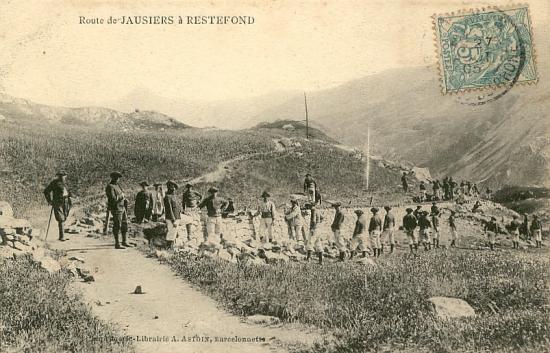 Ligne Maginot - CAMP DE RESTEFOND - (Casernement) - Construction de la route de Jausiers par les Chasseurs Alpins en 1932 - Inconnu