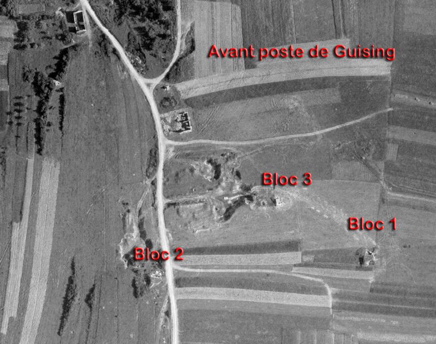 Ligne Maginot - GUISING 3 (AVANT POSTE) - (Blockhaus pour arme infanterie) -  - IGN - Géoportail 1946