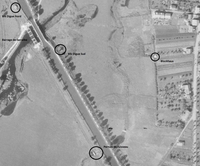 Ligne Maginot - Digue et Barrage de SARRALBE - 1946 -  - IGN