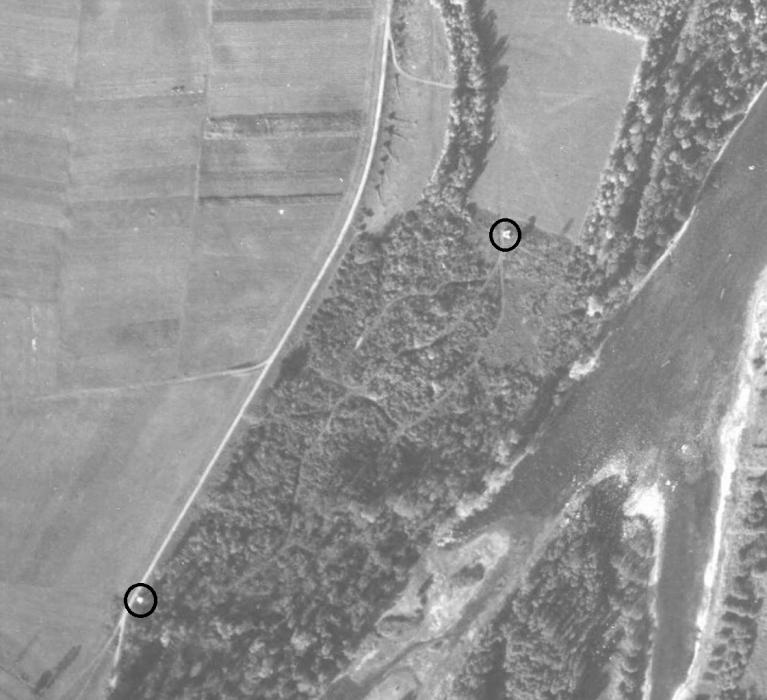 Ligne Maginot - JUNGGRUND SUD - (Blockhaus pour arme infanterie) - Blockhaus au centre de la photo - IGN - Géoportail 1947
