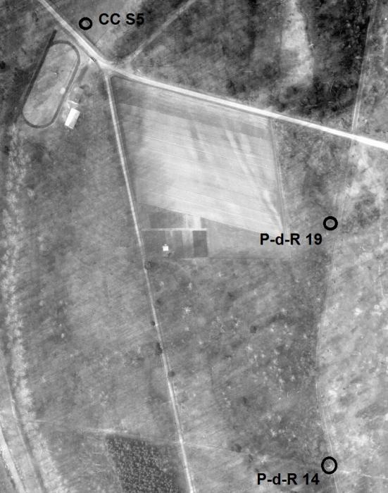 Ligne Maginot - PORT DU RHIN SUD 14 et 19 - (Cuve pour arme d'infanterie) - Port du Rhin Sud 14 et 19 en 1958
La chambre de coupure S5 est en haute à gauche - IGN - Géoportail 1958