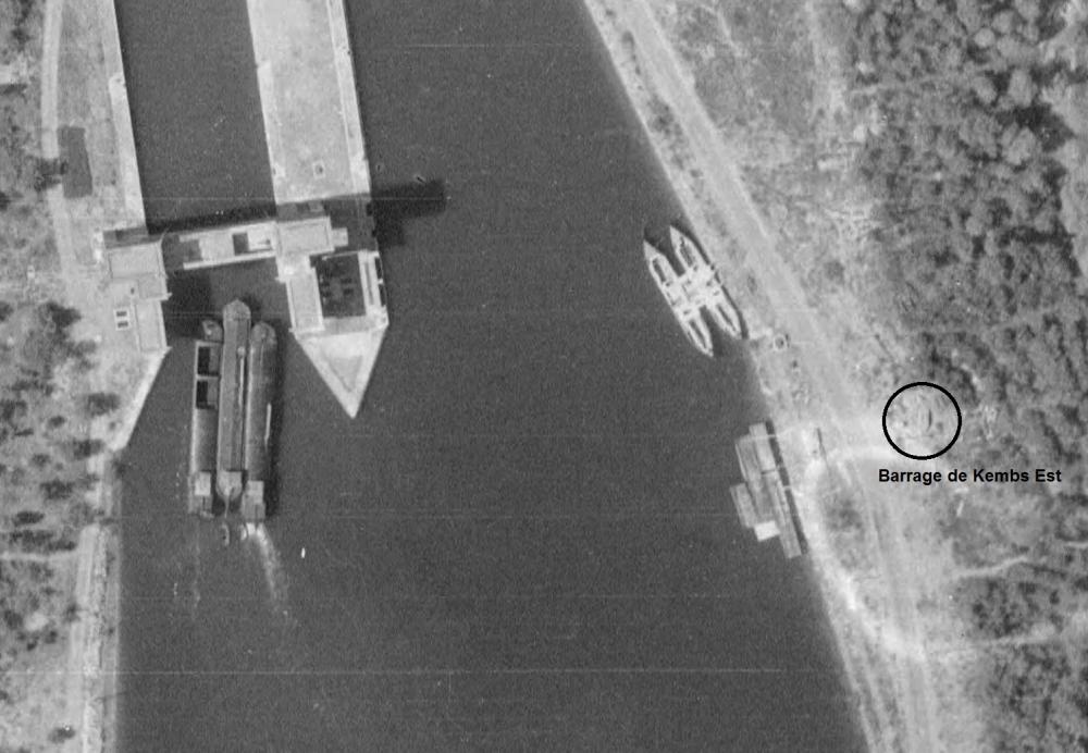 Ligne Maginot - G68 - BARRAGE DE KEMBS EST - (Blockhaus pour arme infanterie) -  - IGN - Géoportail 1947