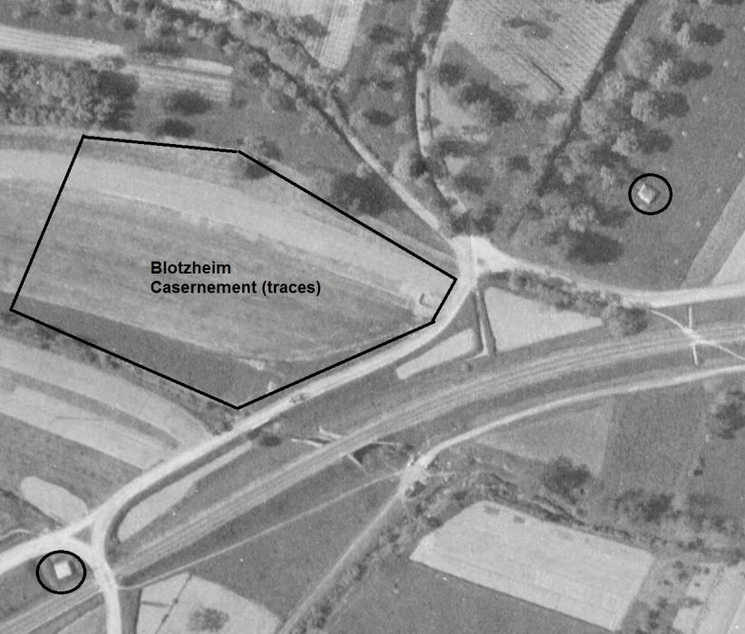 Ligne Maginot - BLOTZHEIM -(Casernement) -  - IGN - Géoportail 1947