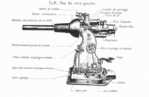 Ligne Maginot - Canon de 75/29 de casemate - Vue de gauche
Extrait de la notice