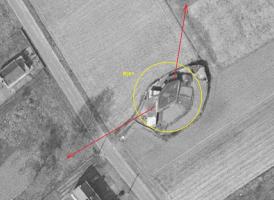 Ligne Maginot - B290 - LA MOTTELETTE - (Blockhaus pour canon) - Son plan en angle l'identifie comme un modèle type Dd.