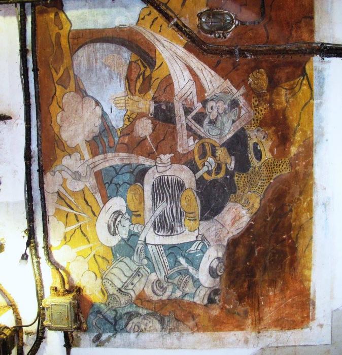 Ligne Maginot - SCHOENENBOURG - (Ouvrage d'artillerie) - Bloc 2
Peintures murales et graffitis dans les locaux de l'ouvrage - GRAMI