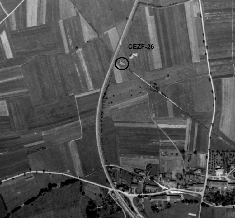 Ligne Maginot - CEZF-26 - Les AULNAIES (Casemate d'infanterie - double) - La casemate CEZF-26 en 1950 - IGN