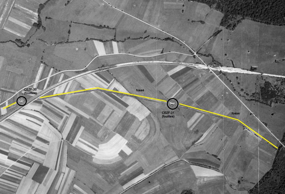 Ligne Maginot - CEZF-31 (Casemate d'infanterie - double) - La casemate CEZF-31 en 1950 - IGN - Géoportail 1950