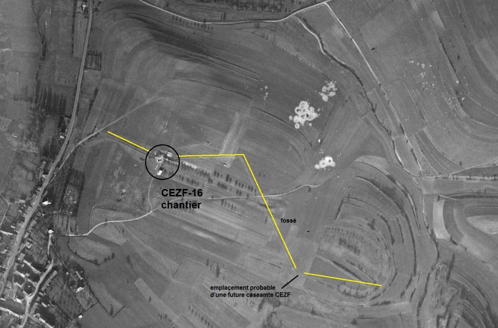 Ligne Maginot - CEZF-16 - POIX TERRON EST - (Casemate d'infanterie - Double) - Photo des chantiers en janvier 1940 - IGN - Géoportail 1940
