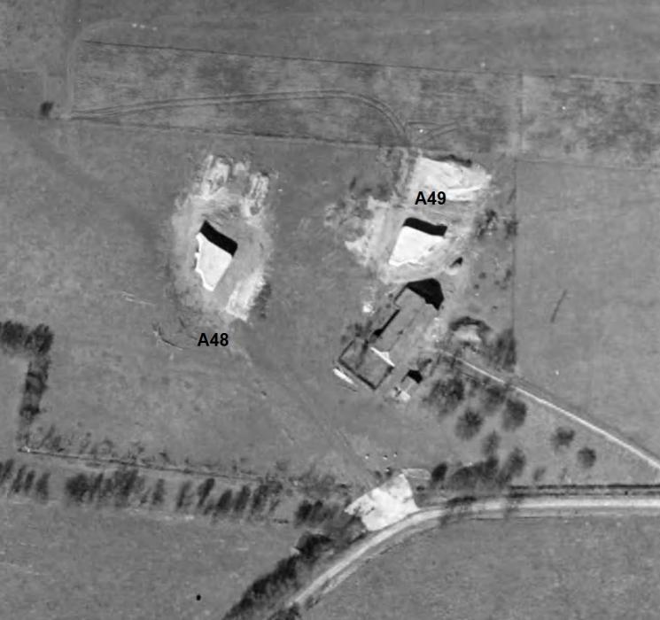 Ligne Maginot - A48 - FOURCHEMAQUE OUEST - (Blockhaus pour canon) -  - IGN - Géoportail 1948