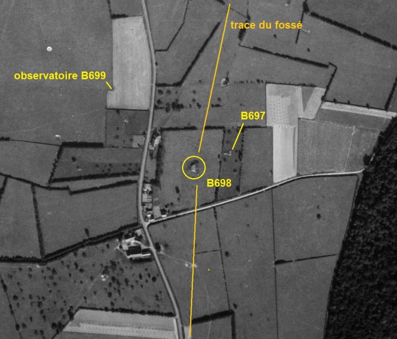 Ligne Maginot - B699 - BOUT D'EN HAUT OUEST - (Observatoire d'artillerie) -  - IGN - Géoportail 1949