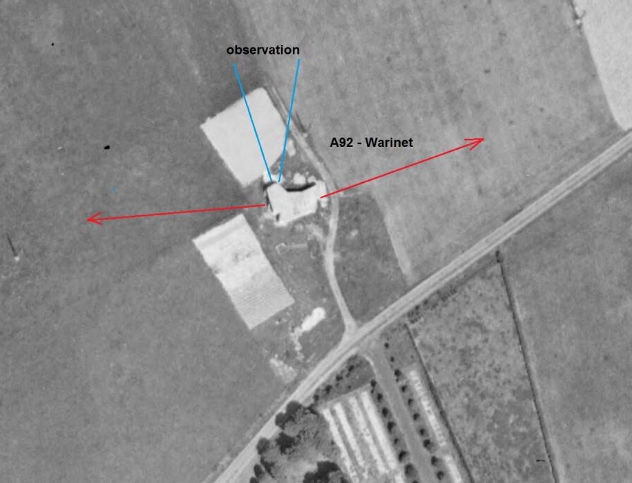 Ligne Maginot - A92 - WARINET - (Blockhaus lourd type STG / STG-FCR - Double) -  - IGN - Géoportail 1950