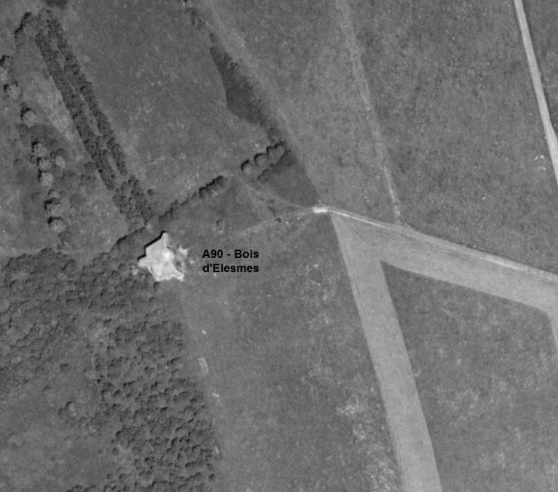 Ligne Maginot - ELESMES - (Blockhaus lourd type STG / STG-FCR - Double) -  - IGN - Géoportail 1950