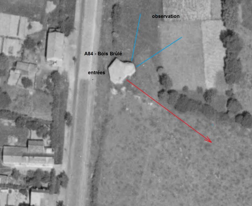 Ligne Maginot - MAISON ROUGE - (Blockhaus lourd type STG / STG-FCR - Simple) -  - IGN - Géoportail 1950