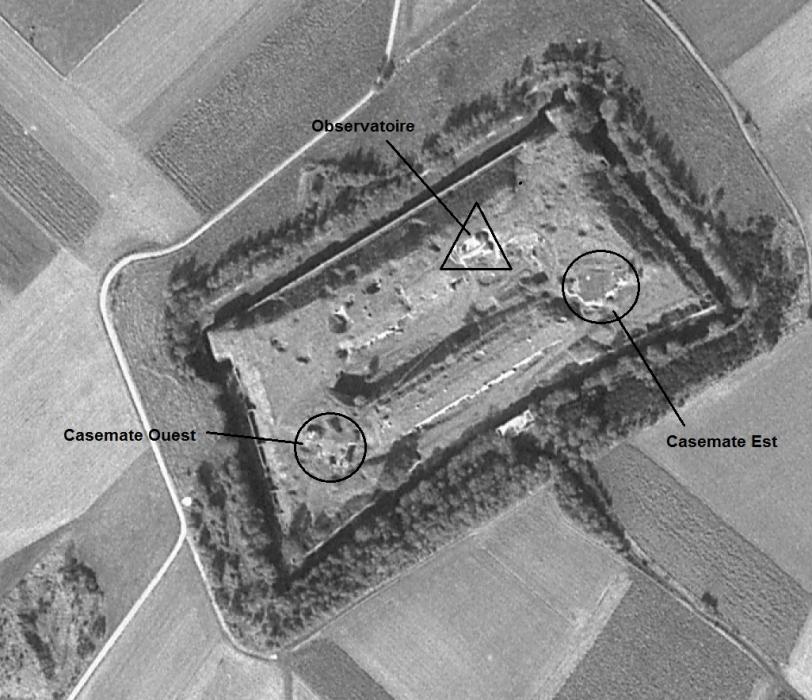 Ligne Maginot - FORT DE MAULDE EST - (Casemate d'artillerie) -  - IGN - Géoportail 1967