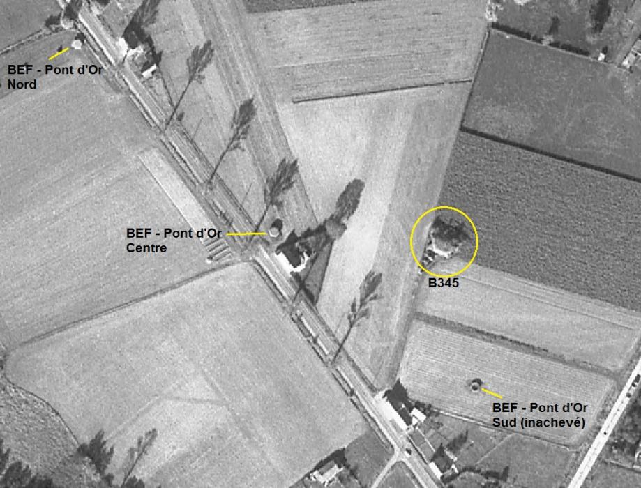Ligne Maginot - BEF 502 - PONT d'OR Nord (Blockhaus pour arme infanterie) -  - IGN - Géoportail 1967