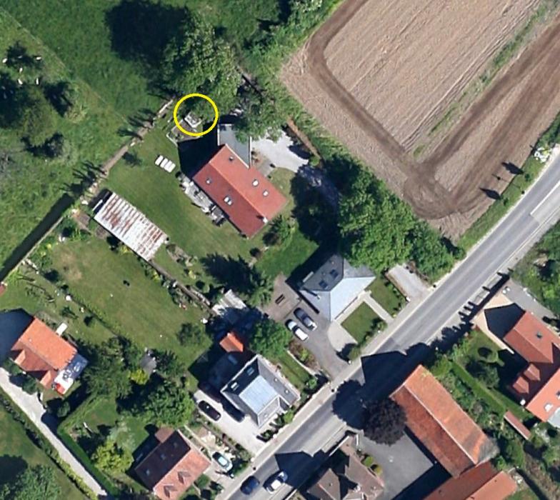 Ligne Maginot - BEF 196 - Le TONKIN (Blockhaus pour arme infanterie) - Le même près de 50 ans plus tard. - Google Earth