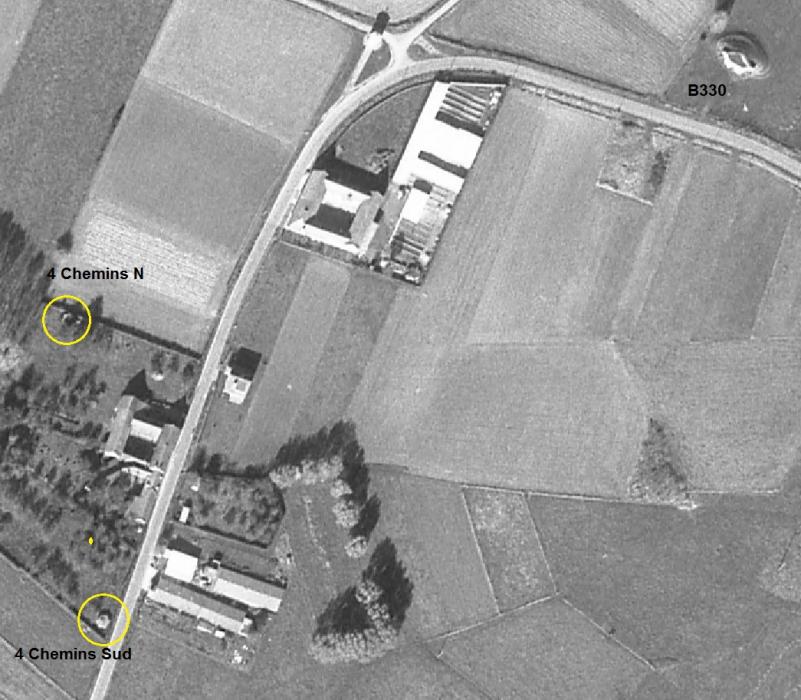 Ligne Maginot - BEF 382 - QUATRE CHEMINS NORD - (Blockhaus pour arme infanterie) -  - IGN - Géoportail 1967