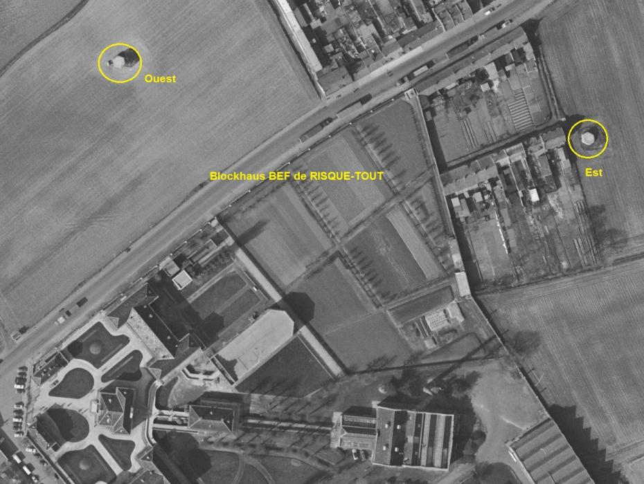 Ligne Maginot - BEF 264 - RISQUONS-TOUT OUEST - (Blockhaus pour arme infanterie) -  - IGN - Géoportail 1965