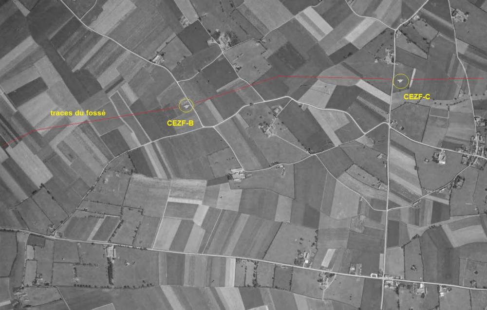 Ligne Maginot - CEZF-C - OCHTEZEELE (Casemate d'infanterie - double) -  - IGN - Géoportail 1949