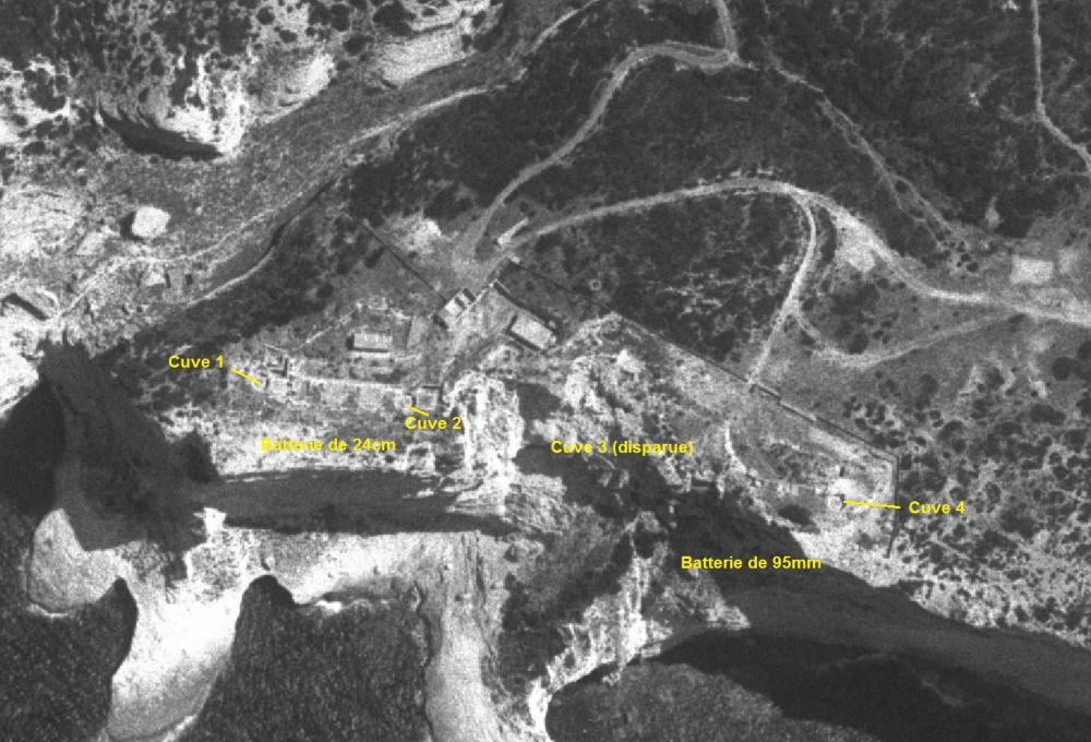 Ligne Maginot - BATTERIE DE LA BOCCA DI VALLE - (Position d'artillerie préparée) -  - IGN - Géoportail 1959
