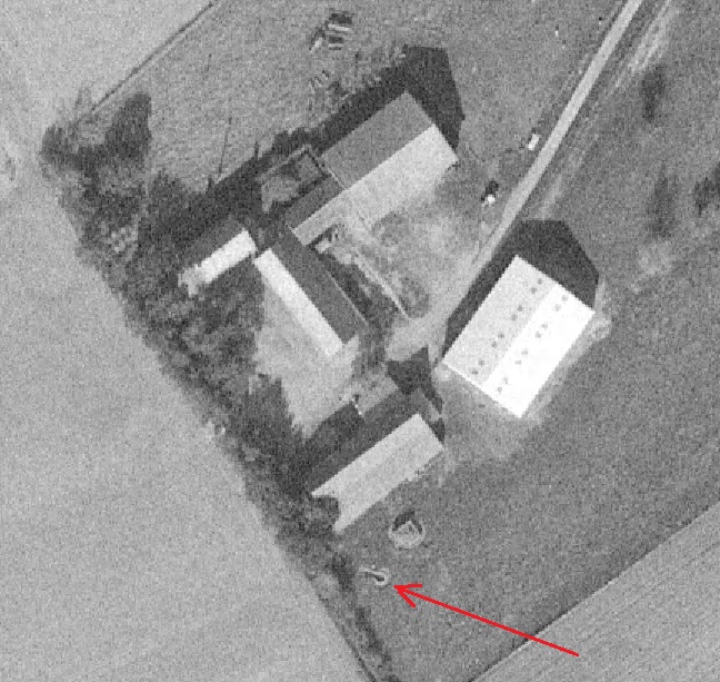 Ligne Maginot - Tourelle démontable T7 - La TD est bien visible juste au sud de la ferme. - IGN - Géoportail 1978