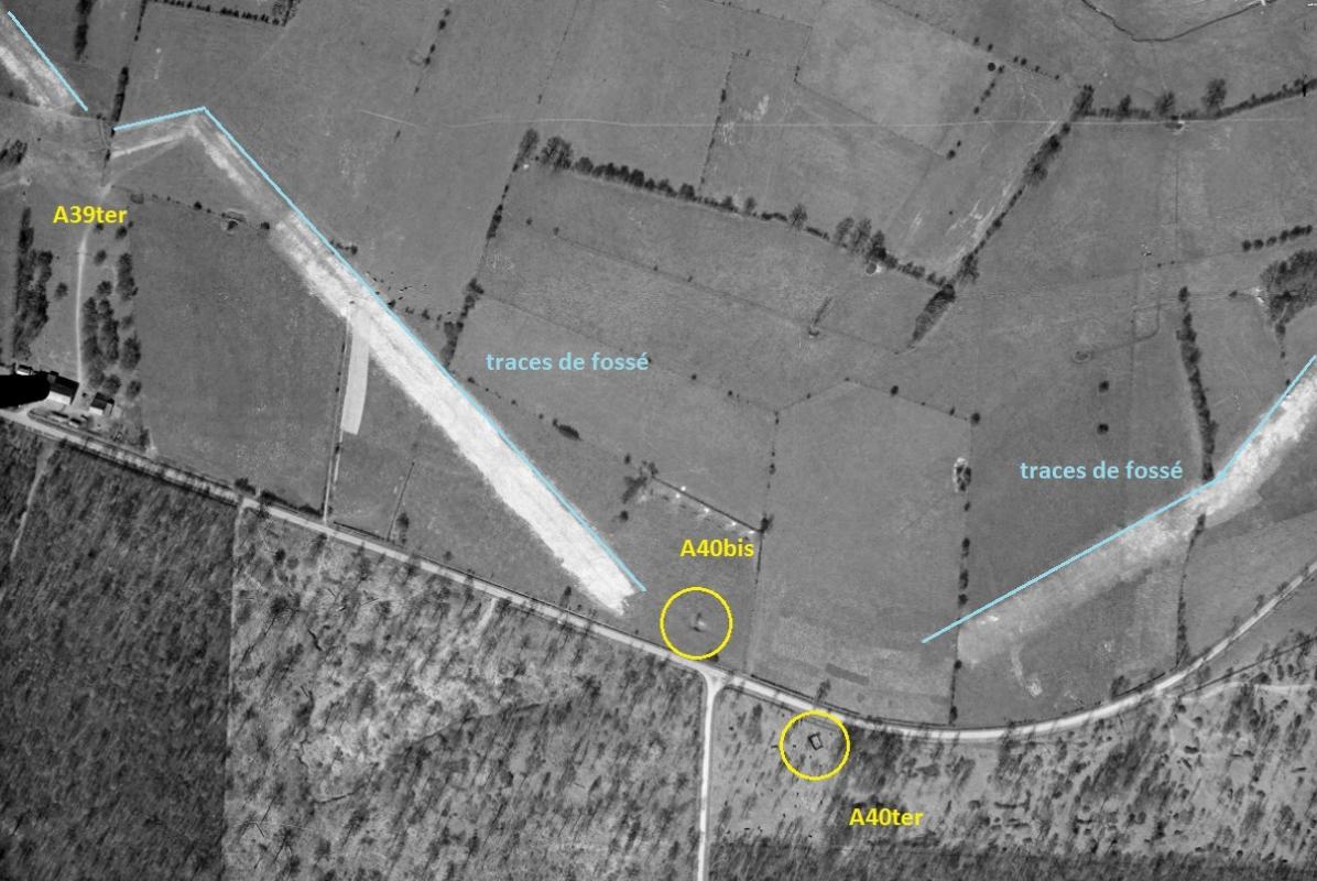 Ligne Maginot - A40bis - VERT-GALAN Est (Blockhaus pour canon) -  - IGN - Géoportail 1948