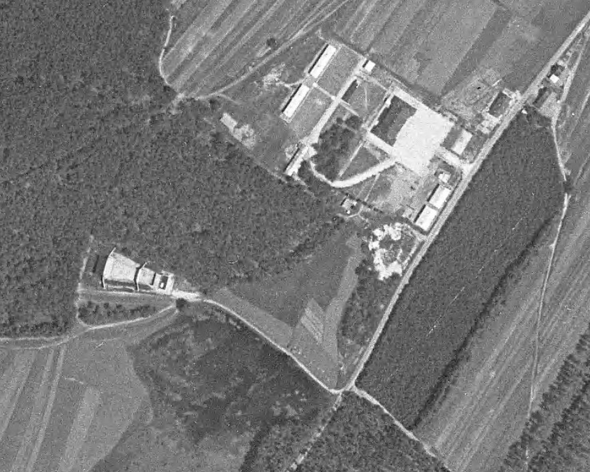Ligne Maginot - Casernement et stand de tir de NEUNHOFFEN - Photographie aérienne de 1938 - IGN