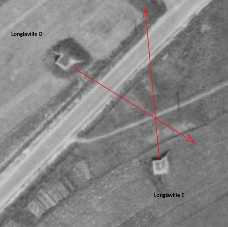 Ligne Maginot - LONGLAVILLE Ouest - (Blockhaus pour arme infanterie) -  - IGN - Géoportail 1950