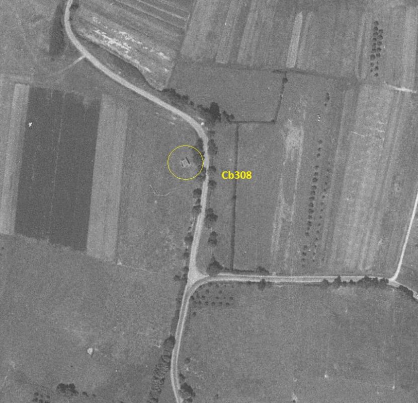 Ligne Maginot - Cb308 - ENTRANGE Nord (Blockhaus pour canon) -  - Geoportail - IGN 1963