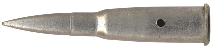 Fausse cartouche Mle 1907 – Balle et étui nickelés