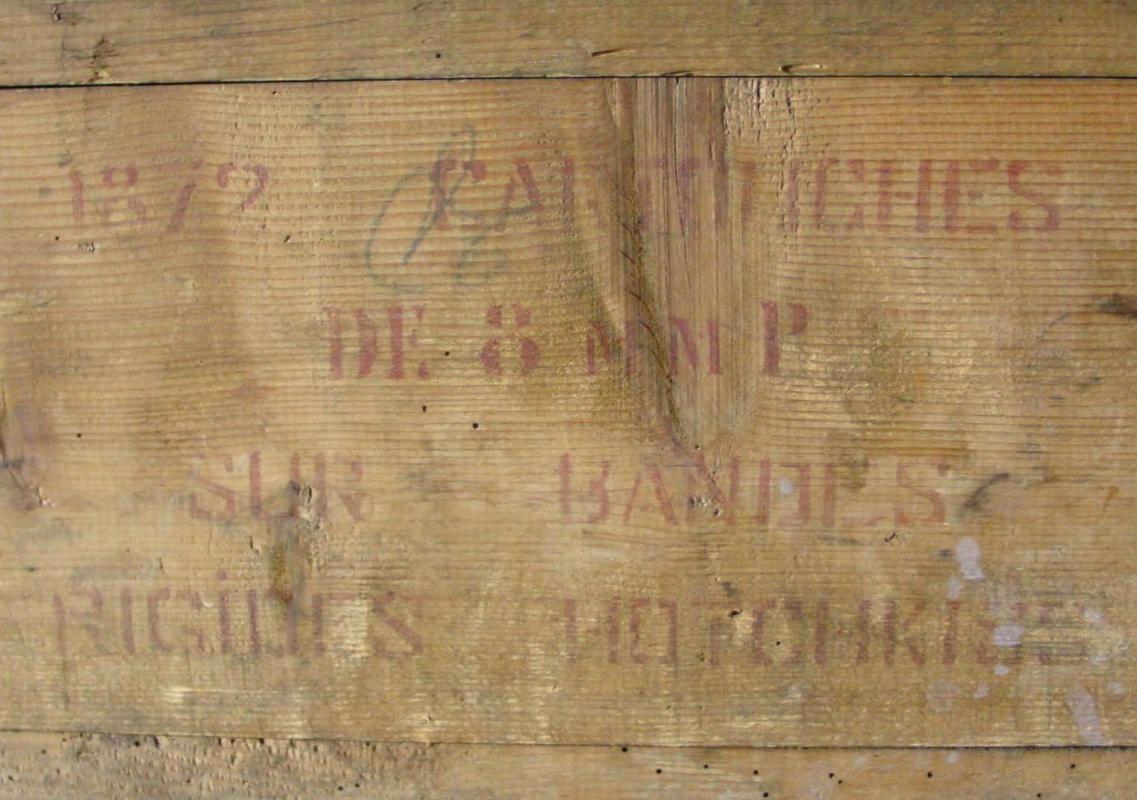Ligne Maginot - Caisse pour cartouches de 8 X50 - Marques sur caisses N°6 de 1872 cartouches sur bandes rigides Hotchkiss
Cartouches perforantes P