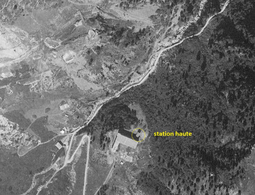 Ligne Maginot - TLFR - TéLéPHéRIQUE CHARMAIX - LAVOIR - (RESEAU - Téléphérique (ligne)) - La station haute - IGN - Géoportail 1980