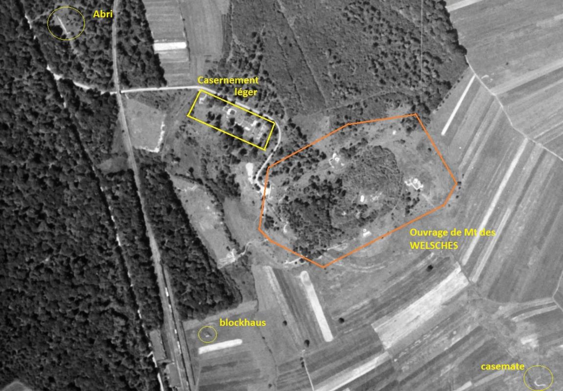 Ligne Maginot - MONT DES WELCHES - (Casernement) -  - IGN - Géoportail 1950