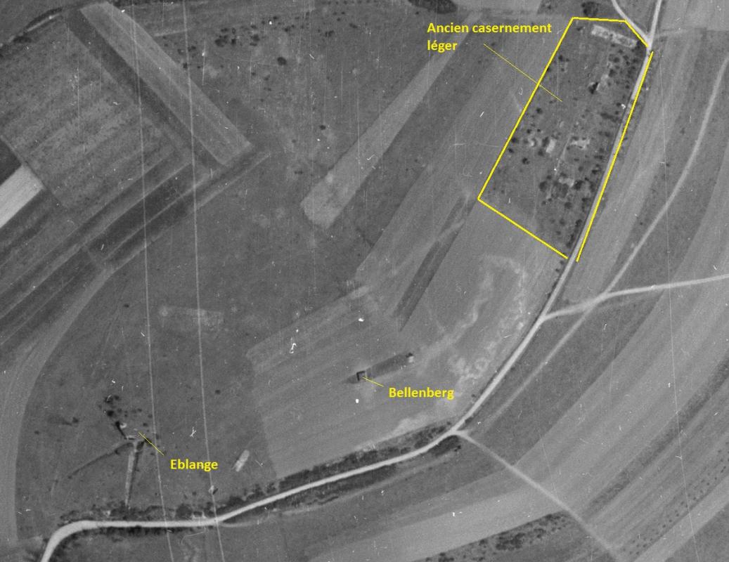 Ligne Maginot - Blockhaus BELLENBERG et casernement du BOVENBERG -  - IGN - Géoportail 1955