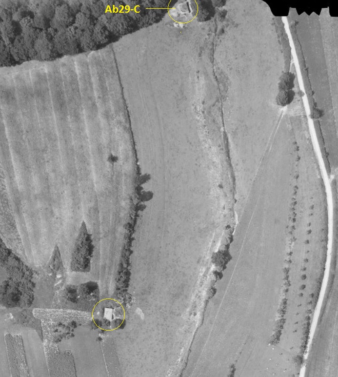 Ligne Maginot - Ab29-C - BOIS du CASTEL - (Blockhaus pour canon) -  - IGN - Géoportail 1950