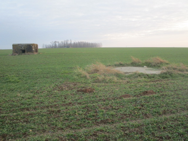 Ligne Maginot - B487 - CURGIES (PDS) - (Abri actif) - Blockhaus dans son environnement. En premier plan, le toit de l'une des deux entrées du B 487 - Smardz Félix