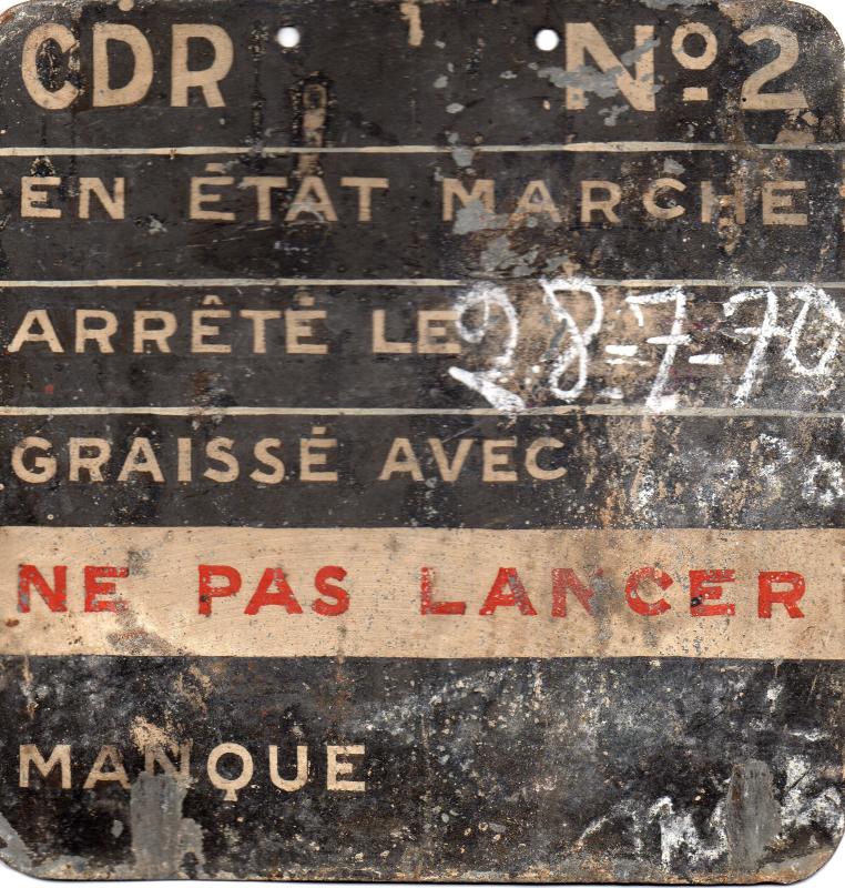 Ligne Maginot - MONTE GROSSO (MG) - E02 - (Ouvrage d'artillerie) - Ardoise de l'un des moteurs de l'usine - Alain LOVINY