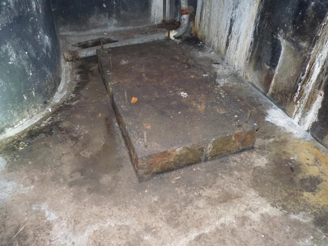 Ligne Maginot - BIESENBERG SOMMITALE - (Casemate d'infanterie - Simple) - Restes de l'usine électrique
le socle du groupe électrogène - Aditus