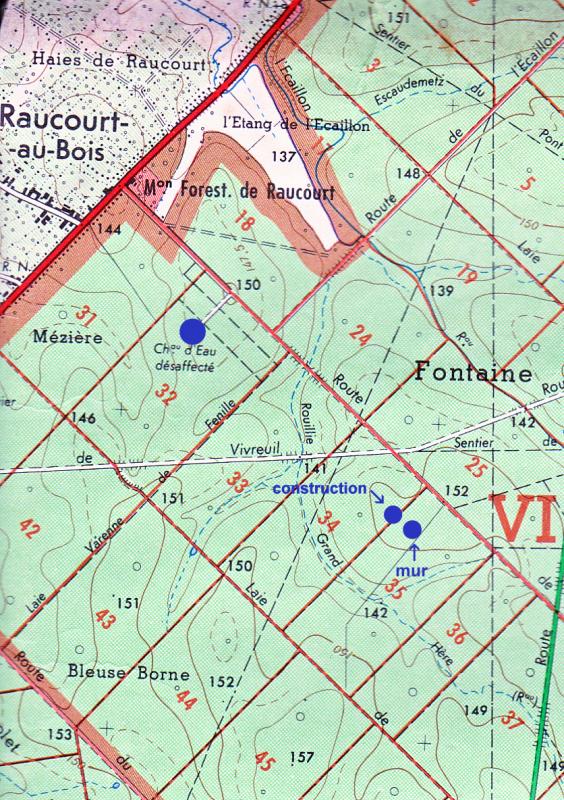 Ligne Maginot - RAUCOURT - (Camp de sureté) - Vue d'ensemble des 3 sites des constructions - Jean PISSON