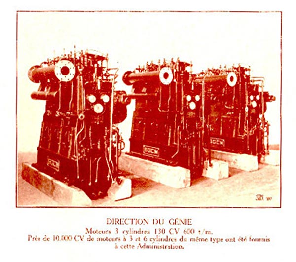 Ligne Maginot - Moteurs SGCM - Extrait d'une brochure de 1936
Moteurs destinés à l'administration militaire
